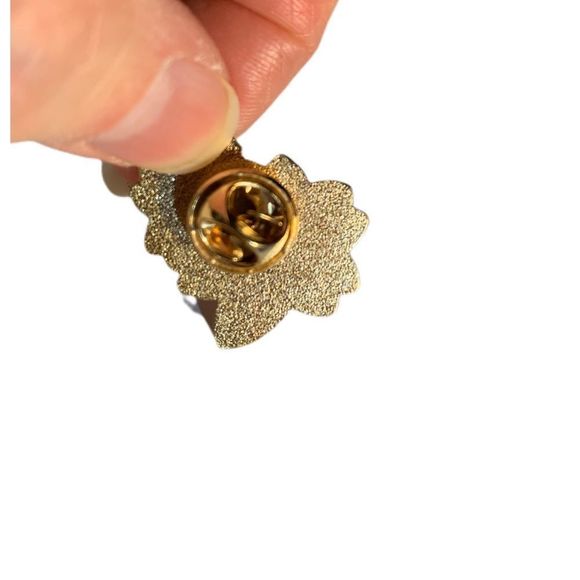 Pink & White Double Sakura Blossom Enameled Pin - Picture 3 of 5